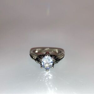 SPARKLY Disney Evil Queen villains inspired sterling silver, oval cut ring